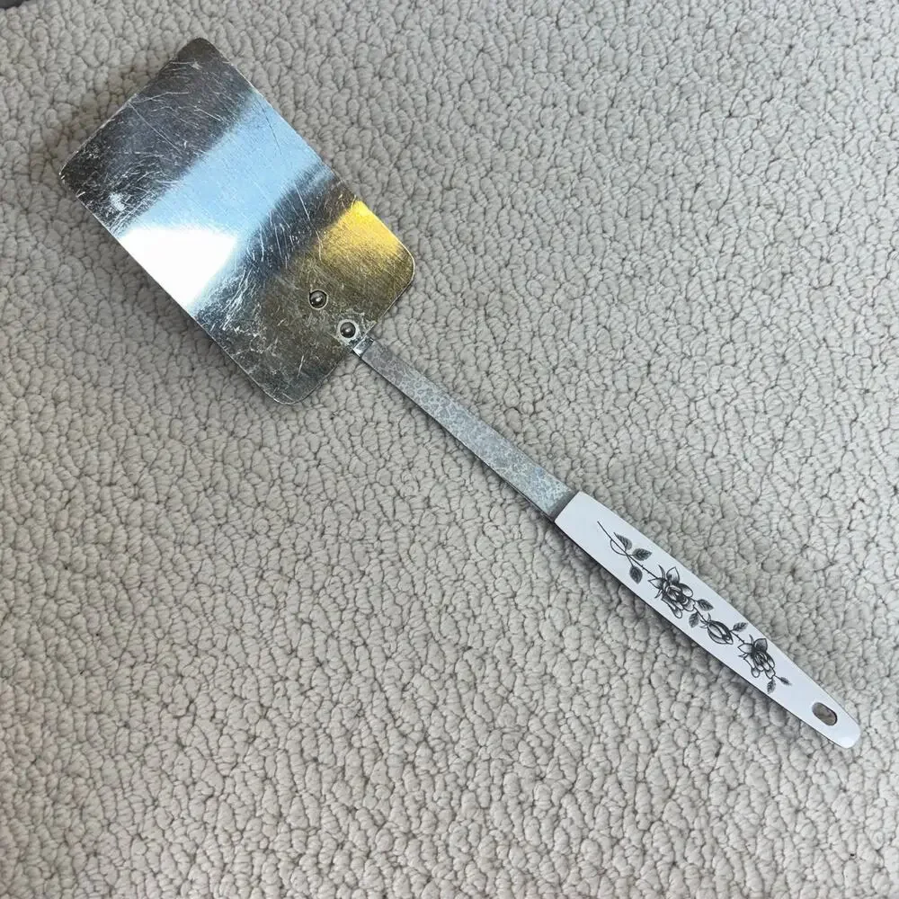 VTG Spatula Stainless Steel Black & White Rose Handle Japanese Kitchen Utensil